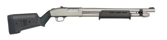 Marinecoat finished pump action 12 gauge shotgun with Magpul furniture.